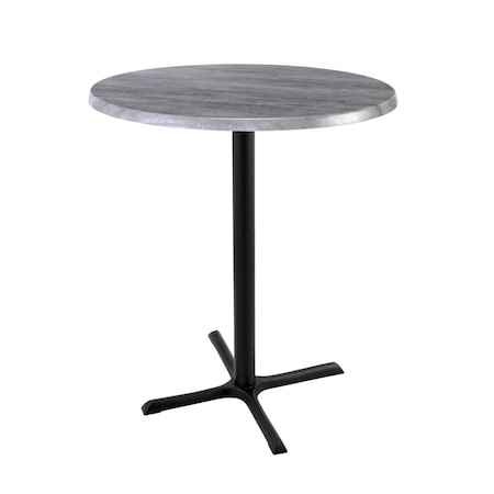 Holland Bar Stool Co 42" Tall In/Outdoor All-Season Table, 30" dia. Greystone Top OD211-3042BWOD30RGryStn